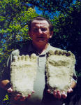 Rex holding Yowie Casts