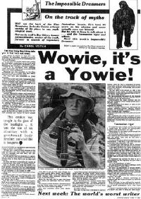 Yowie Newspaper Articles Collage