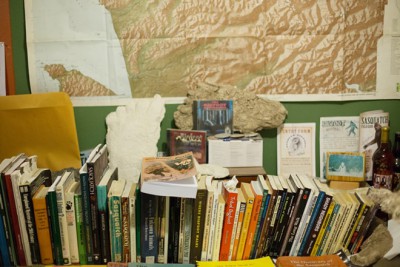 Sasquatch literature and other memorabilia are on display at Paul Graves' home,