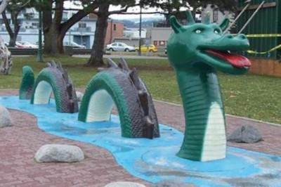 An ogopogo representation in a park in Kelowna, British Columbia, Canada. (CC BY-SA 3.0)